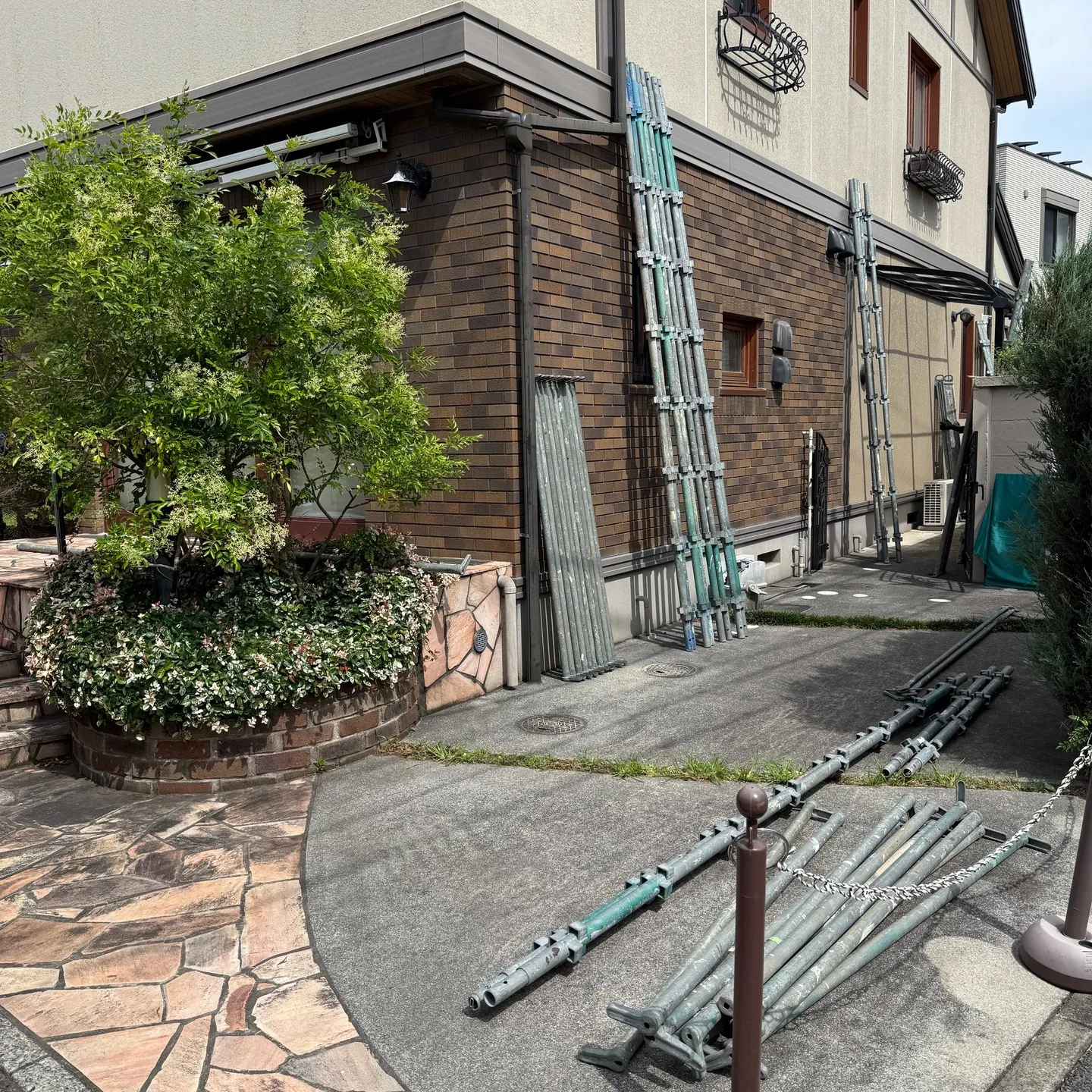 ー市川市H様邸足場組立（外壁塗装工事）ー