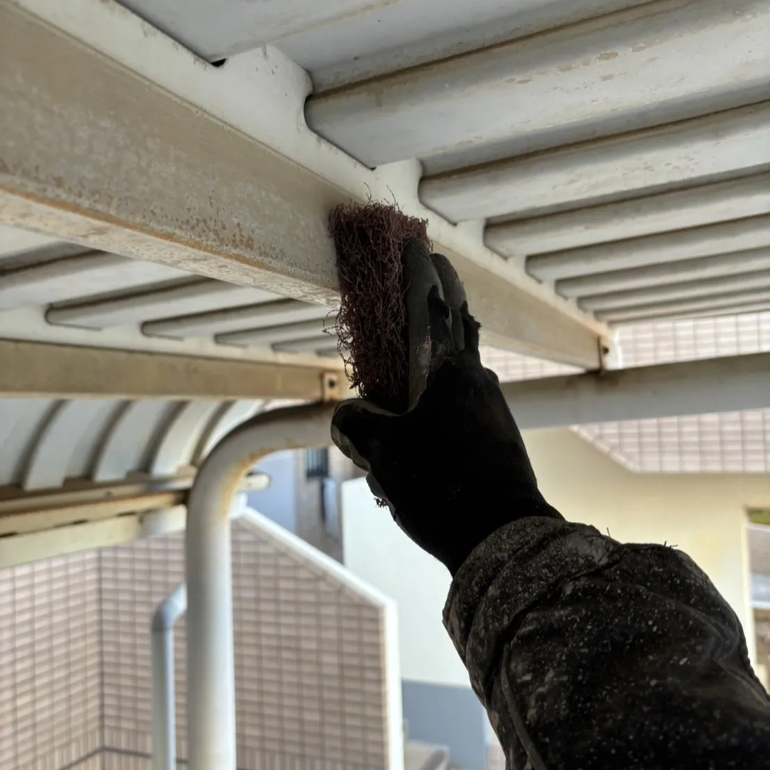 ー船橋市Y様ケレン作業（駐輪場塗装）－