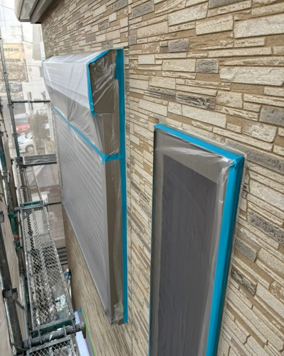 ー松戸市I様邸養生他（外壁塗装工事）－