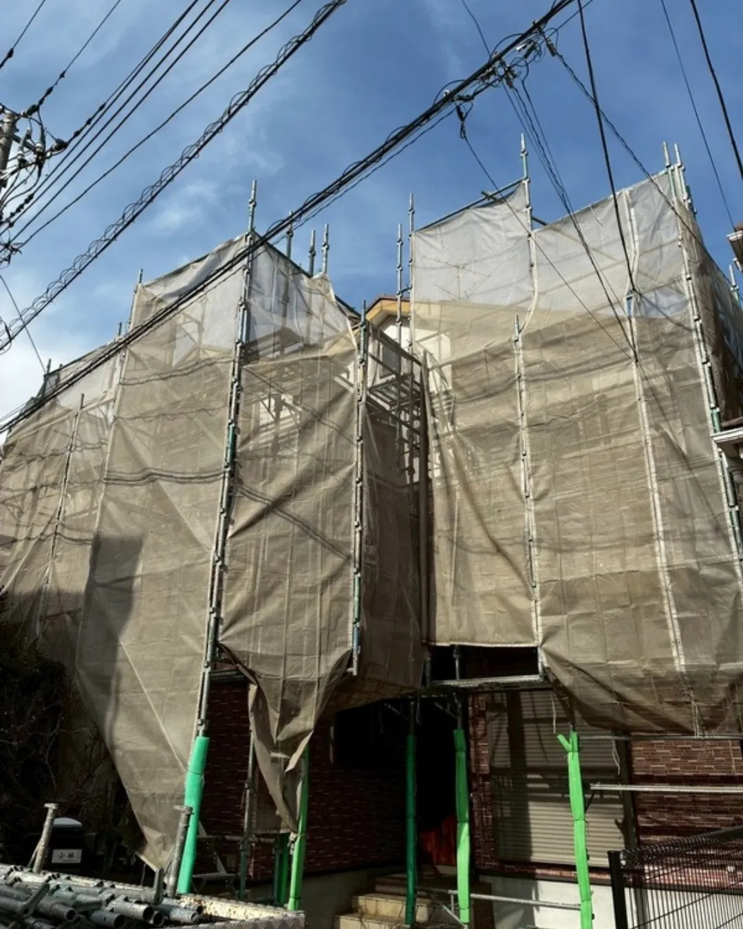 ー松戸市K様邸足場組立（屋根・外壁塗装工事）－