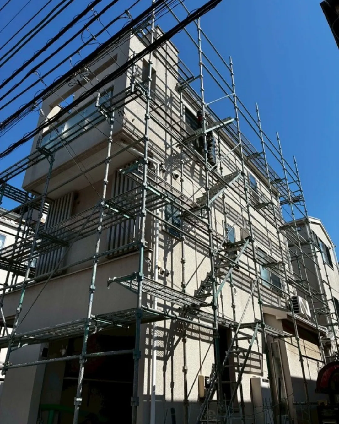 ー市川市O様邸足場組立（屋根・外壁塗装工事）－