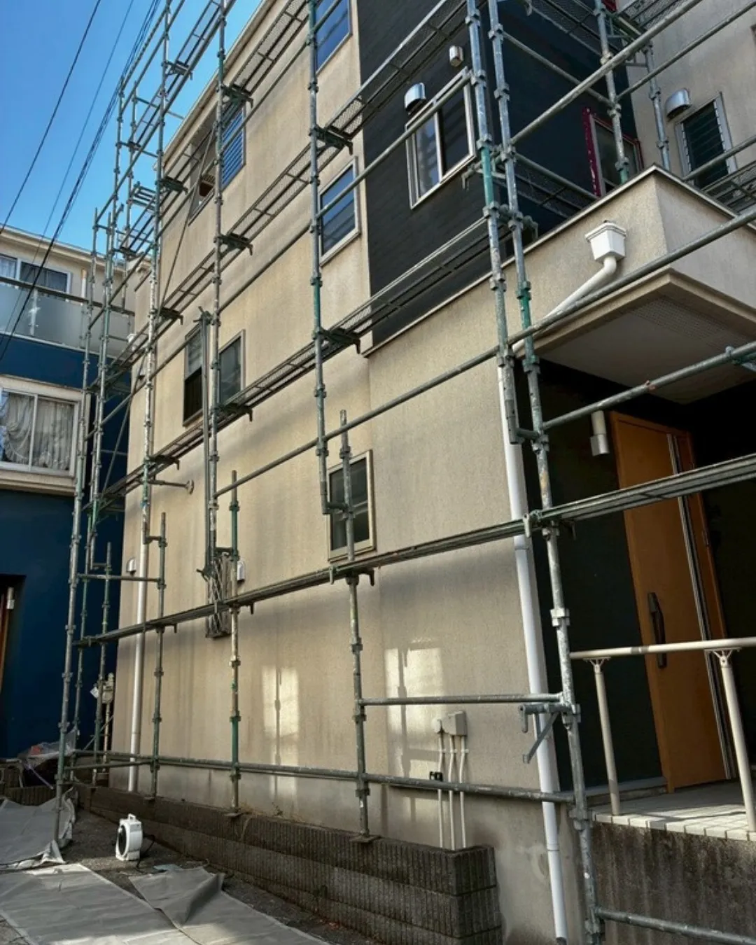 ー市川市O様邸足場組立（屋根・外壁塗装工事）－