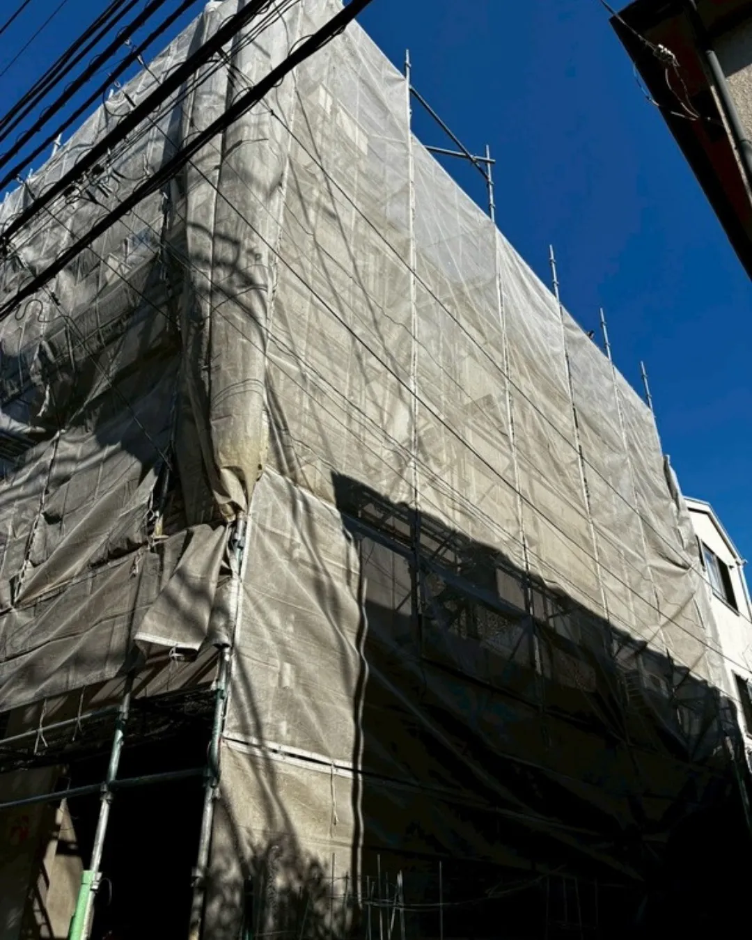 ー市川市O様邸足場組立（屋根・外壁塗装工事）－