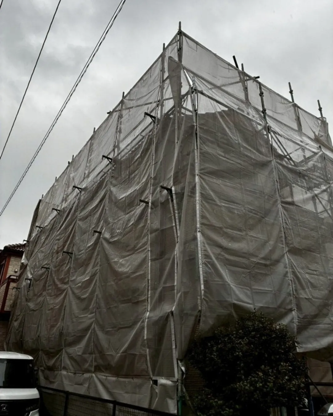 ー松戸市K様邸足場組立（屋根・外壁塗装工事）－