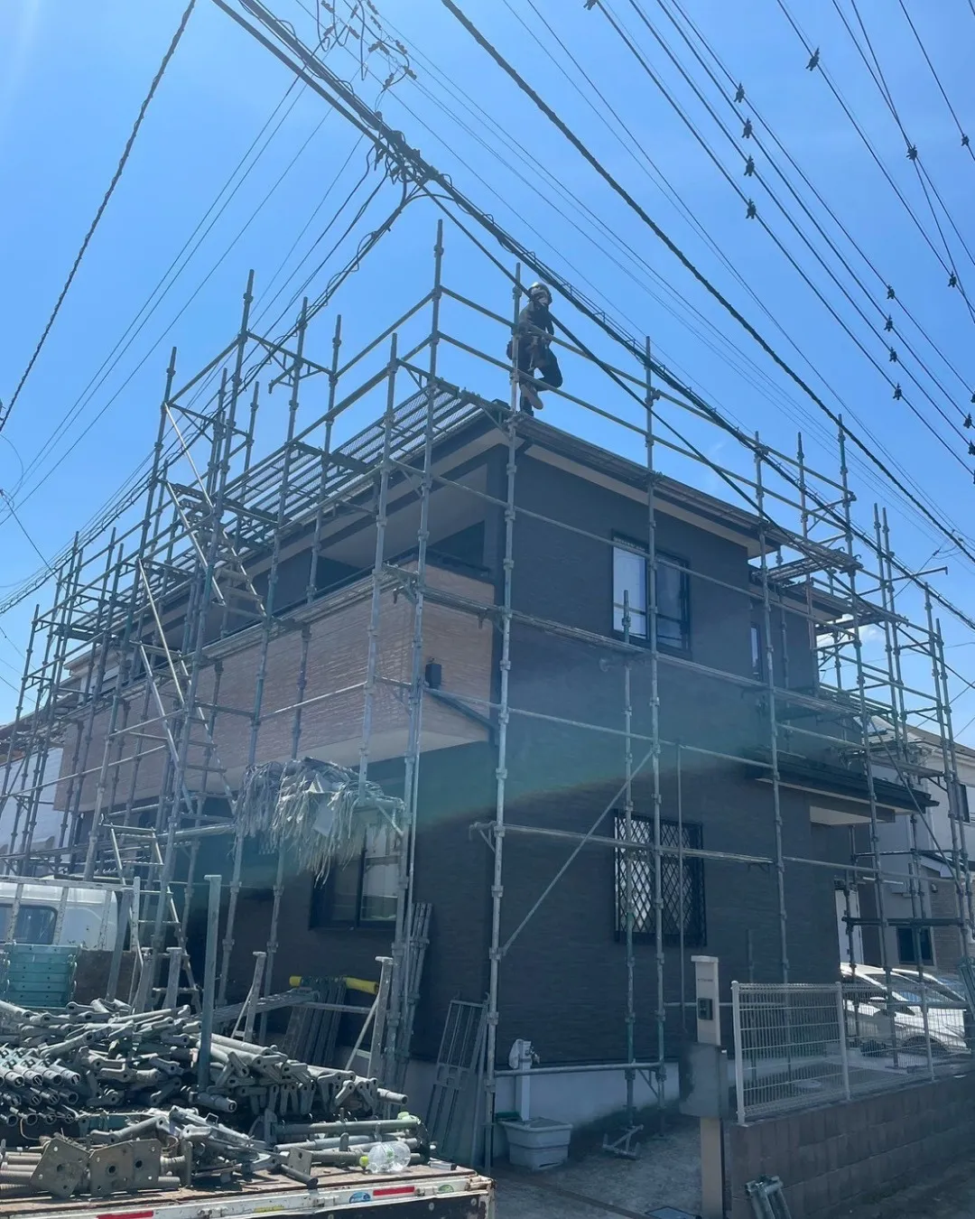 ー松戸市K様邸足場組立（屋根・外壁塗装工事）－