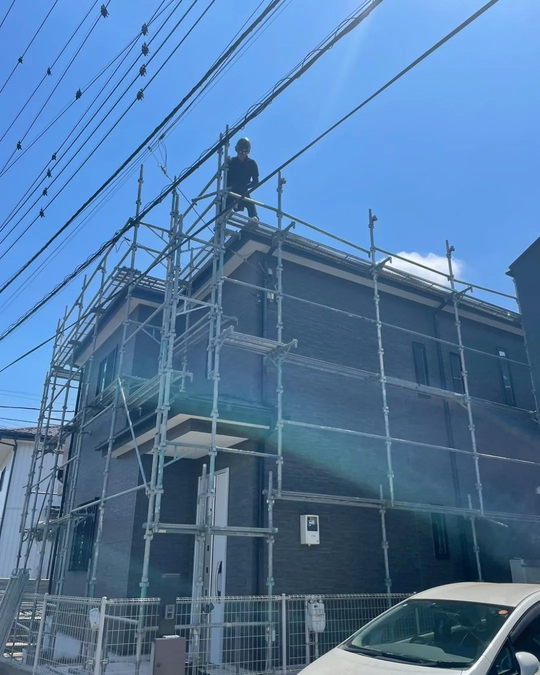 ー松戸市K様邸足場組立（屋根・外壁塗装工事）－